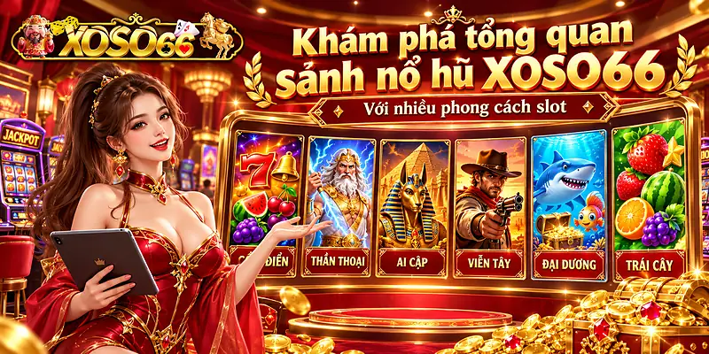 Khám phá tổng quan sảnh nổ hũ Xoso66 với nhiều phong cách slot